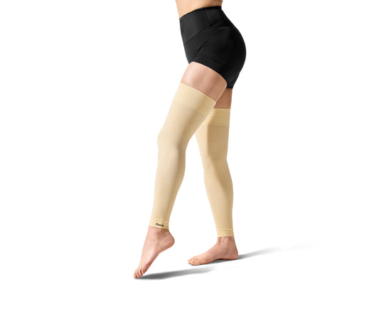 Cream Vita Compression Leg Sleeves